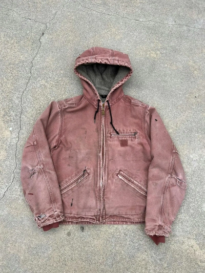 Pre-owned Carhartt X Made In Usa Vintage Faded Red Carhartt Jacket