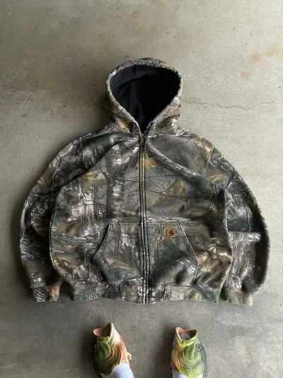 Pre-owned Carhartt X Realtree Crazy Carhartt Realtree Grail Zipup Heavy Cotton Hoodie