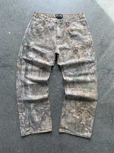 Pre-owned Carhartt X Realtree Crazy Vintage Y2k Baggy Realtree Jeans 36x32 Skater In Camo