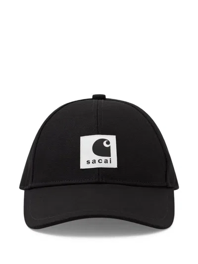 Carhartt X Sacai Logo Patch Cap In Black