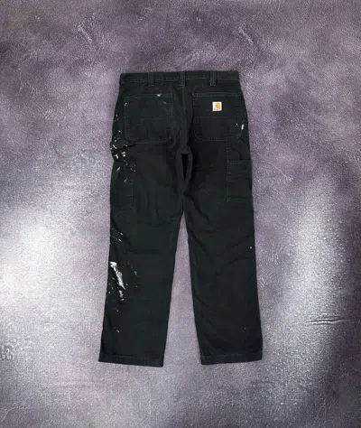 Pre-owned Carhartt X Vintage 90's Carhartt Faded Black Distressed Work Pants Jeans