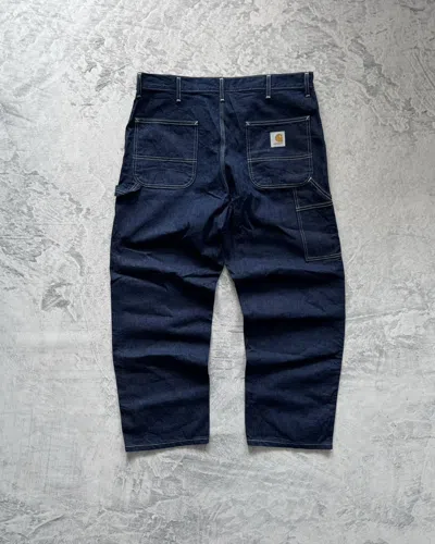 Pre-owned Carhartt X Vintage 90's Carhartt Vintage Single Knee Denim Jeans Pants Y2k In Navy