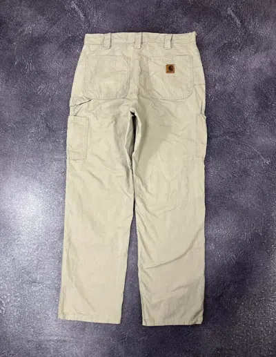Pre-owned Carhartt X Vintage 90's Carhartt Y2k Beige Work Baggy Pants Jeans