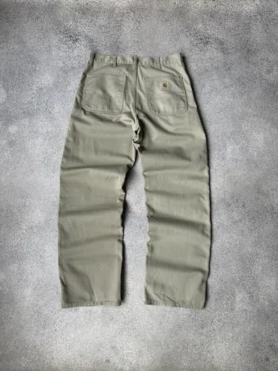 Pre-owned Carhartt X Vintage Carhartt Baggy Beige Simple Pants 34 X 32