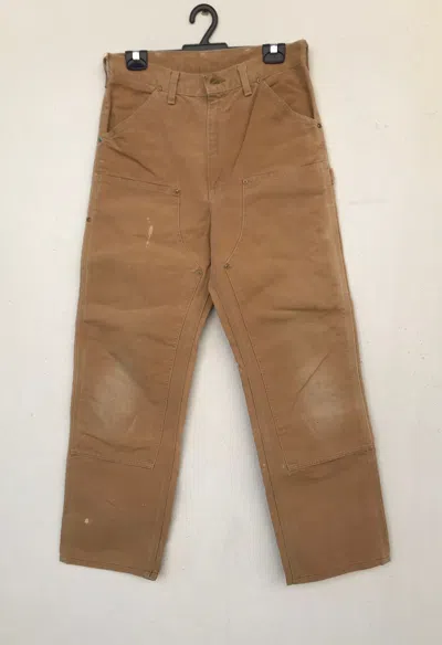 Pre-owned Carhartt X Vintage Carhartt Carpenter Double Knee Pants Size 30x31 In Brown Tan