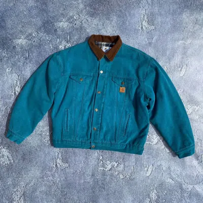 Pre-owned Carhartt X Vintage Carhartt Detroit Jacket Aqua Teal Blue