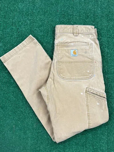 Pre-owned Carhartt X Vintage Carhartt Double Front Relaxed Fit Pants In Brown
