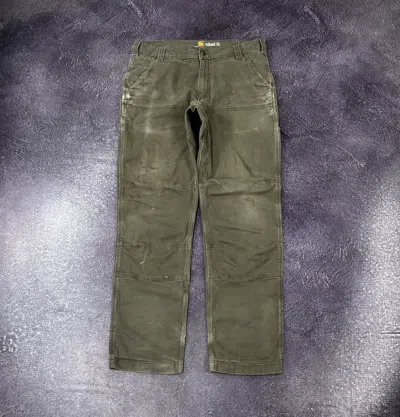 Pre-owned Carhartt X Vintage Carhartt Double Knee Olive Work Baggy Pants Jeans