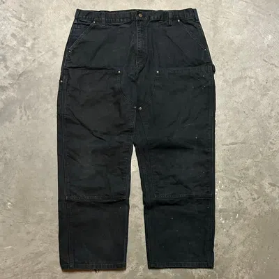 Pre-owned Carhartt X Vintage Carhartt Faded Double Knee Black Carpenter Pants