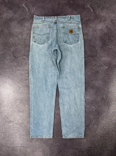 Pre-owned Carhartt X Vintage Carhartt Faded Light Blue Work Denim Jeans