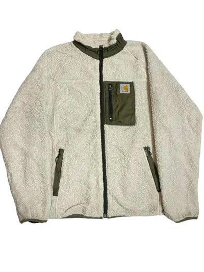 Pre-owned Carhartt X Vintage Carhartt Retro Style Fleece Jacket In Khaki