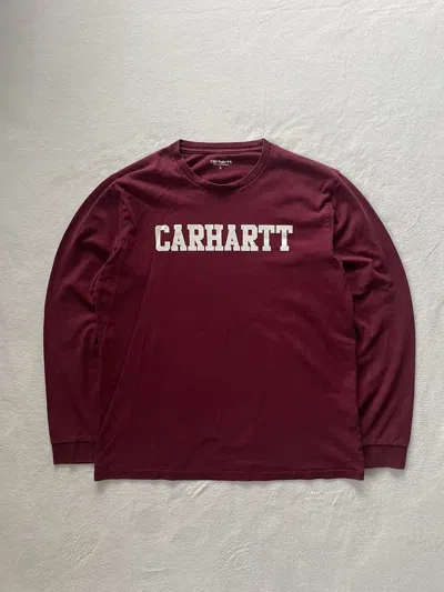 Pre-owned Carhartt X Vintage Carhartt Retro Y2k College L/s Tee 90's Spellout In Purple