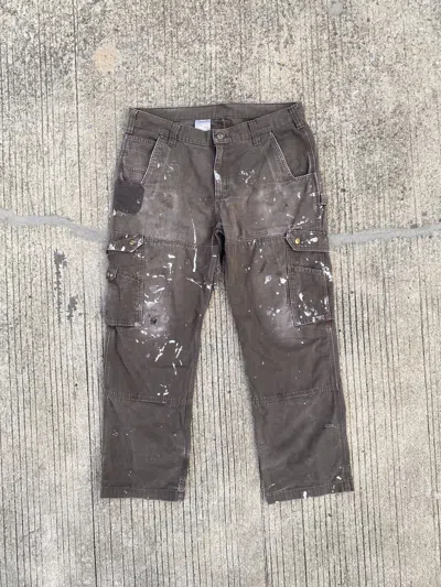 Pre-owned Carhartt X Vintage Carhartt Ripstop Brown Faded Cargo Pants Workwear