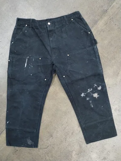 Pre-owned Carhartt X Vintage Carhartt Stained Doublefront Workpants In Black