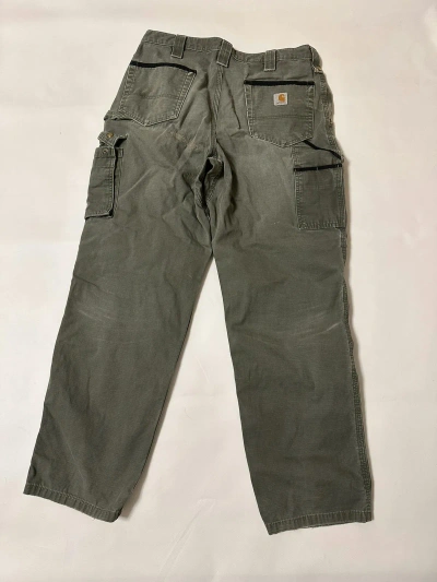 Pre-owned Carhartt X Vintage Carhartt Vintage Work Cargo Multipocket Double Knee Pants In Grey