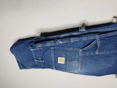 Pre-owned Carhartt X Vintage Carhartt Work Pants Jeans Workwear 90's In Blue Jeans