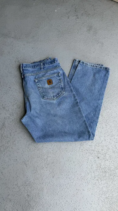 Pre-owned Carhartt X Vintage Carhartt Workwear Pants Denim Jeans In Blue