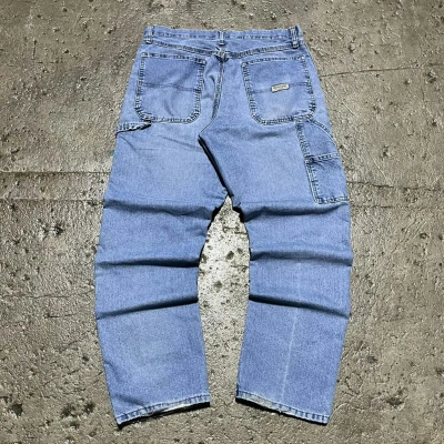 Pre-owned Carhartt X Vintage Crazy Carhartt Style Wrangler Carpenter Jeans Baggy Skater In Blue
