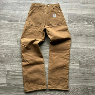 Pre-owned Carhartt X Vintage Crazy Vintage Carhartt Insuldated Carpenter Workwear Jeans In Tan