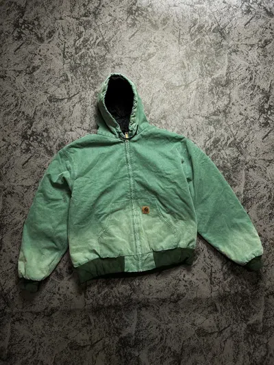 Pre-owned Carhartt X Vintage Crazy Vintage Hooded Jacket Carhartt Faded Detroit Active In Green