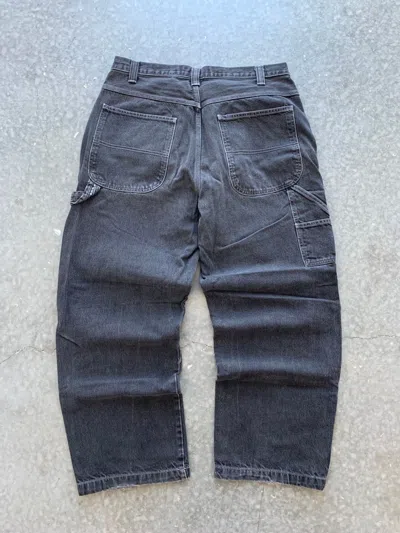 Pre-owned Carhartt X Vintage Crazy Vintage Y2k Faded Black Carpenter Jeans Painter Baggy