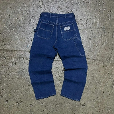 Pre-owned Carhartt X Vintage Crazy Y2k Carhartt Style Thrashed Skater Carpenter Jeans In Blue