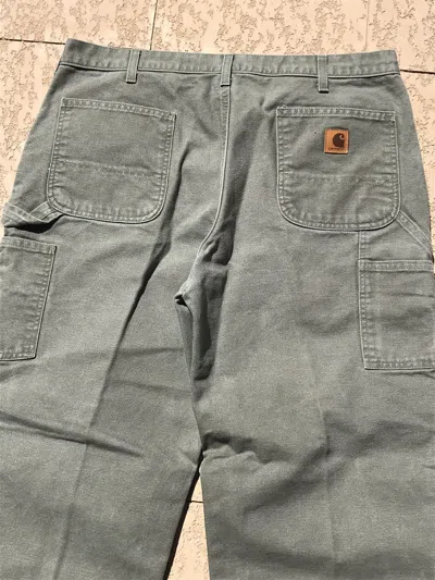 Pre-owned Carhartt X Vintage Faded Green Carhartt Pants Og Dungaree Fit 38x30