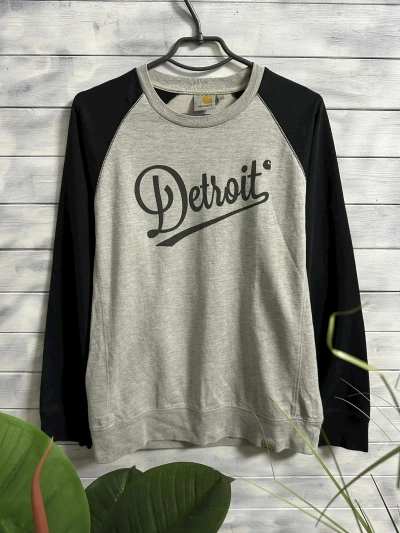 Pre-owned Carhartt X Vintage League Sweatshirt Carhartt Detroit In Grey