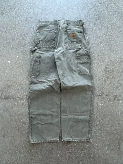 Pre-owned Carhartt X Vintage Y2k Moss Green Carhartt Carpenter Pants 30x30