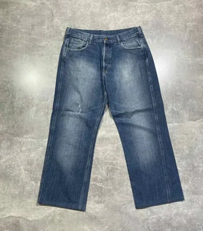 Pre-owned Carhartt Y2k  Baggy Pants Vintage Logo Work Jeans In Blue