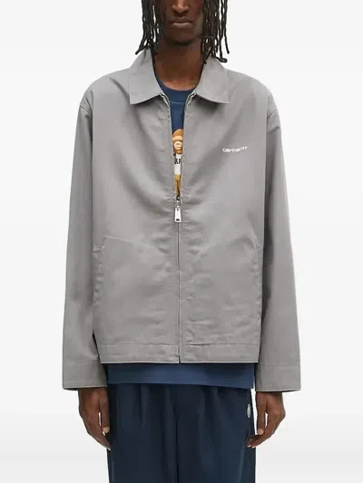 Carhartt Zip-front Jacket In Burgundy