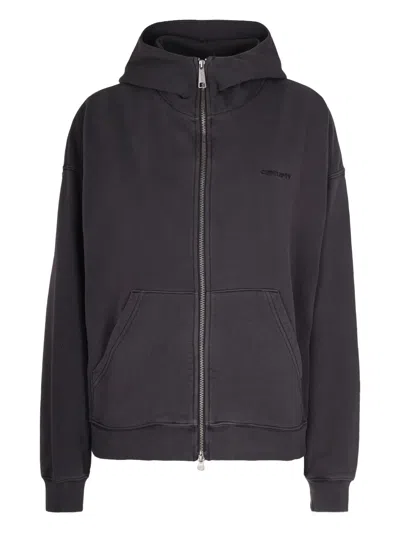 Carhartt Zip Hooded Knitwear In Black