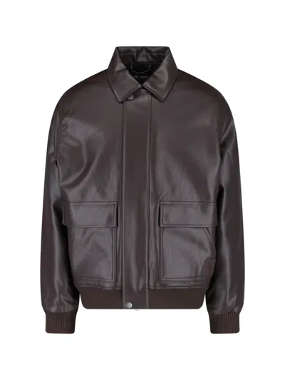 Carhartt Wip Faux Leather Bomber Jacket In Brown