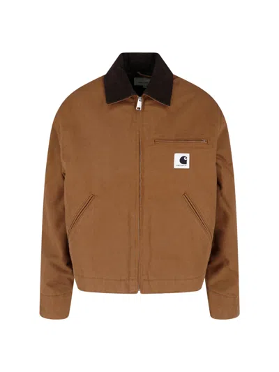Carhartt Zip Jacket "og Detroit" In Brown