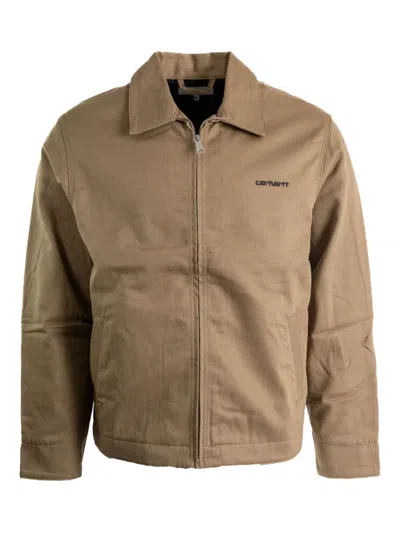 Carhartt Zip-up Cotton Jacket In Neutral