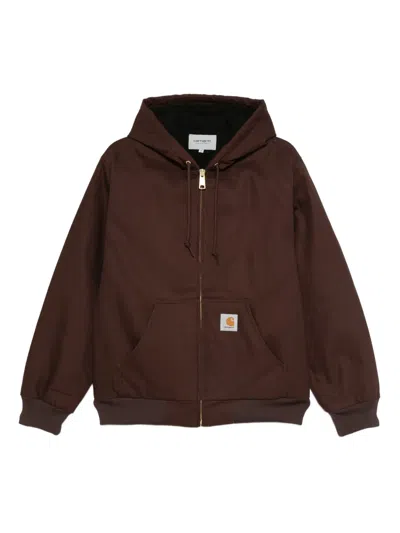 Carhartt Zip-up Hooded Jacket In Brown