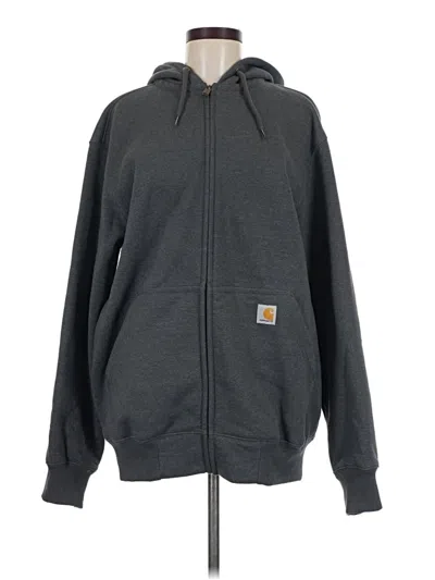 Pre-owned Carhartt Zip Up Hoodie In Gray