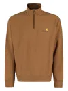 Carhartt Felpa Half Zip American Script Hamilton Brown In Brown