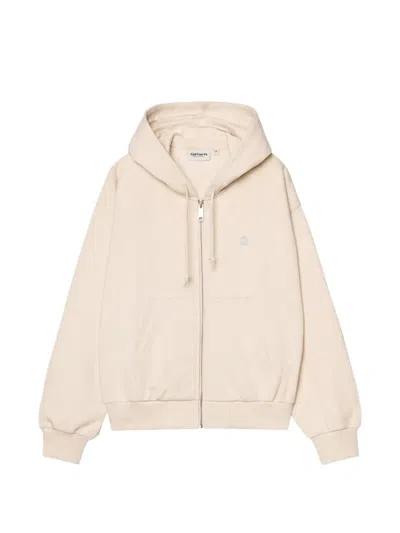 Carhartt Zipped Hoodie In Neutral