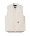 Carhartt Vest With Patch Pockets And Ribbed Collar In White