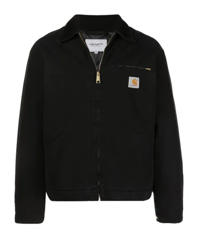 Carhartt Zippered Long-sleeved Casual Jacket In Black
