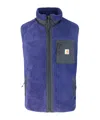 Carhartt 'prentis' Fleece Texture High Collar Vest In Blue