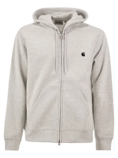 Carhartt Zip-up Hooded Sweatshirt In Gray