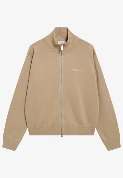 Carhartt Zip-up Knit Cardigan In Brown