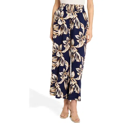 Caribbean Joe Breezy Crop Wide Leg Pants In Blue