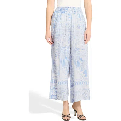 Caribbean Joe Breezy Crop Wide Leg Pants In Blue