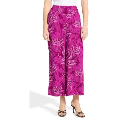 Caribbean Joe Breezy Crop Wide Leg Pants In Purple