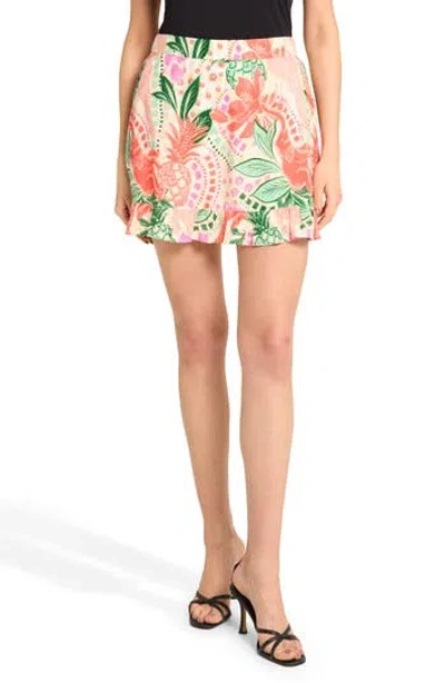 Caribbean Joe Breezy Ruffle Hem Skort In Multi