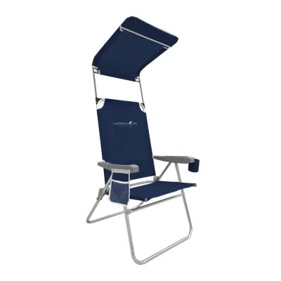 Caribbean Joe Canopy High Back Beach Chair In Navy