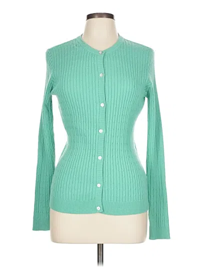 Pre-owned Caribbean Joe Cardigan Sweater In Green